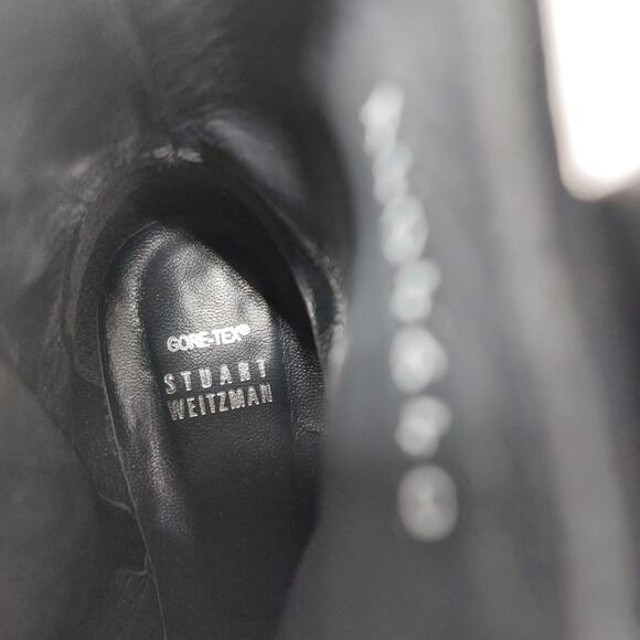 Stuart Weitzman Size 7M Black Womens Ankle Boots Gore-Tex - Picture 9 of 12